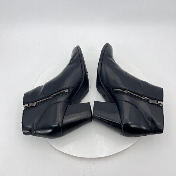 Frye Jennifer Belted Women Size 8M 3476780 BLK Black Leather Side Zip Heel Boot - Picture 6 of 14